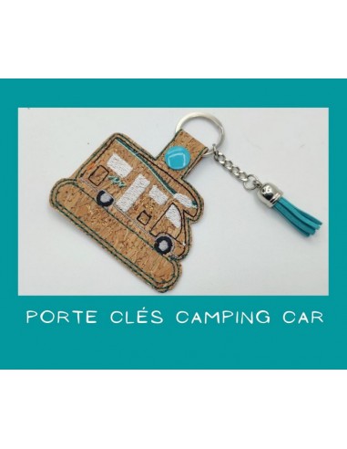 machine embroidery ith  motorhome keychain