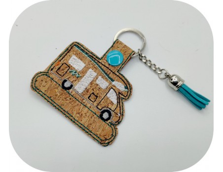 machine embroidery ith  motorhome keychain