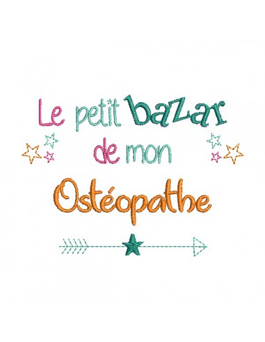 machine embroidery design text osteopath Bazaar