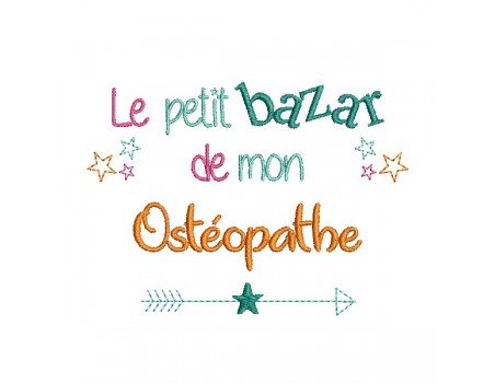 machine embroidery design text osteopath Bazaar