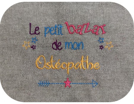 machine embroidery design text osteopath Bazaar