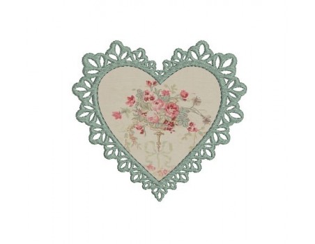 motif de broderie coeur dentelle