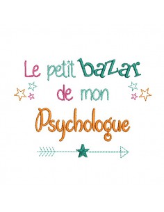 Motif de broderie texte bazar de mon psychologue