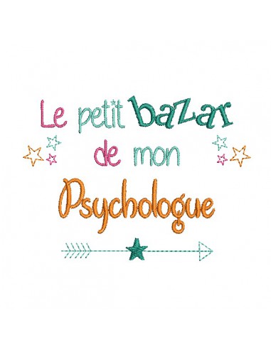 Motif de broderie texte bazar de mon psychologue