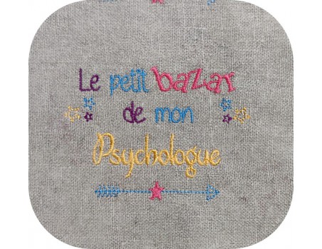 Motif de broderie texte bazar de mon psychologue