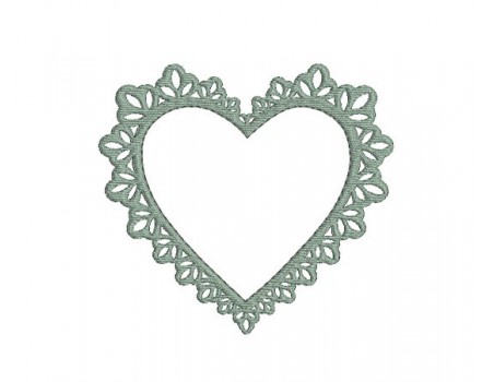 motif de broderie coeur dentelle