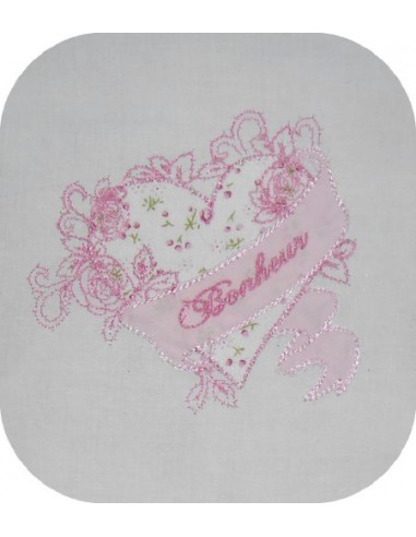 motif de broderie coeur musical