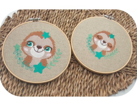 Motif de broderie machine paresseux étoiles
