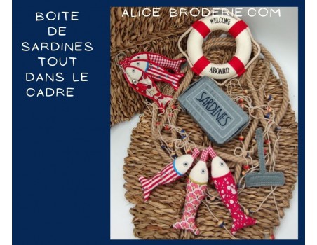 Motif de broderie machine  boite de sardines ITH