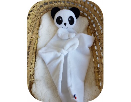 Motif de broderie machine  tête doudou panda ITH