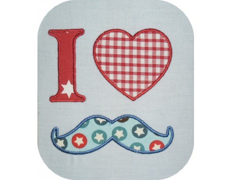 Motif de broderie appliqué  moustache 