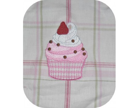 Motif de broderie  appliqué cup cake 