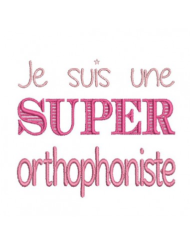 Motif de broderie  super orthophoniste femme