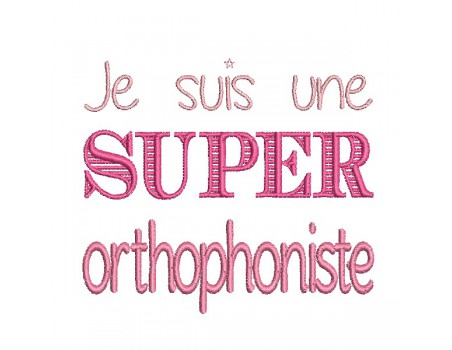 Motif de broderie  super orthophoniste femme