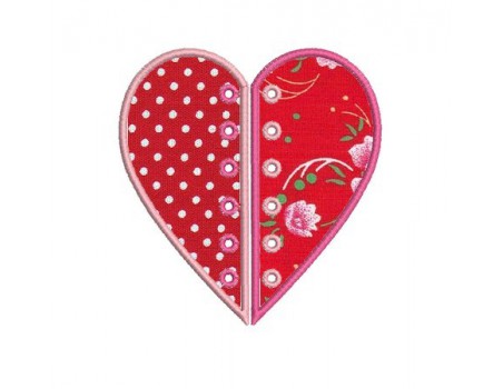 motif de broderie coeur musical