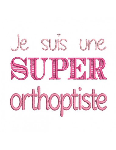 Motif de broderie  super orthoptiste femme