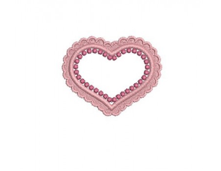 motif de broderie coeur petits festons