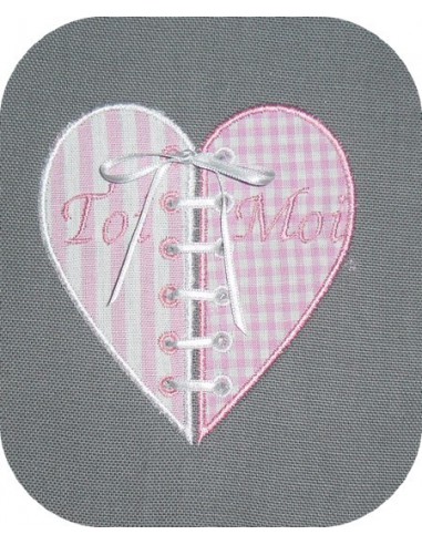 motif de broderie coeur a lacer