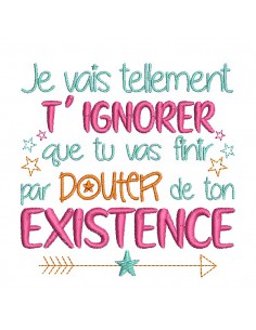 Motif de broderie machine texte  existence