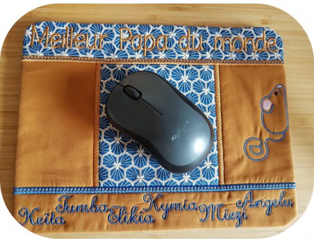 machine embroidery design ith mouse pad