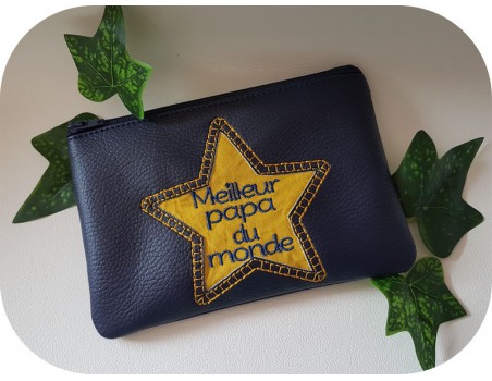 machine embroidery  pencil case applique star  ith