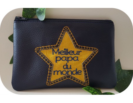 machine embroidery  pencil case applique star  ith