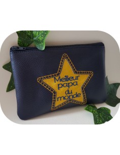 Motif de broderie machine ITH trousse et porte monnaie étoile appliquée