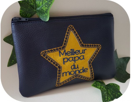 machine embroidery  pencil case applique star  ith