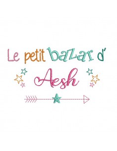 Motif de broderie texte bazar d' AESH