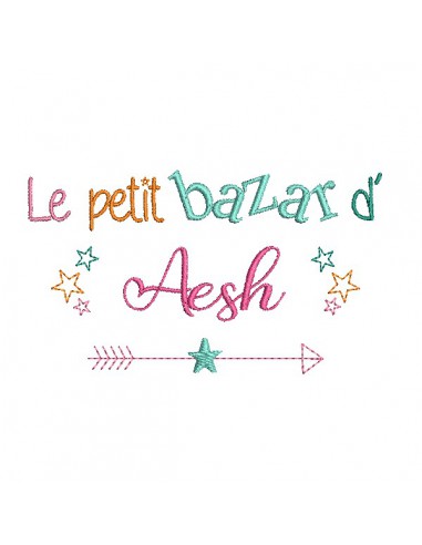 Motif de broderie texte bazar d' AESH