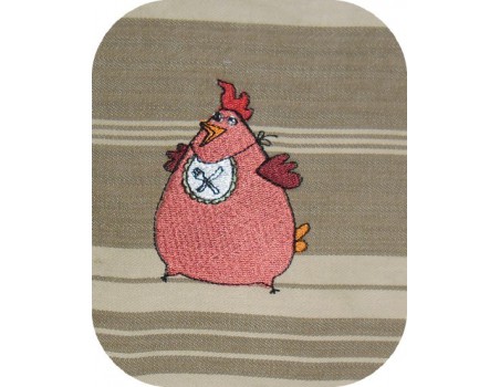 Motif de broderie poule