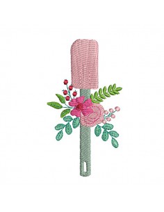 Motif de broderie machine spatule silicone fleurie