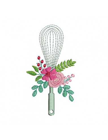 machine embroidery design shabby whisk flowers