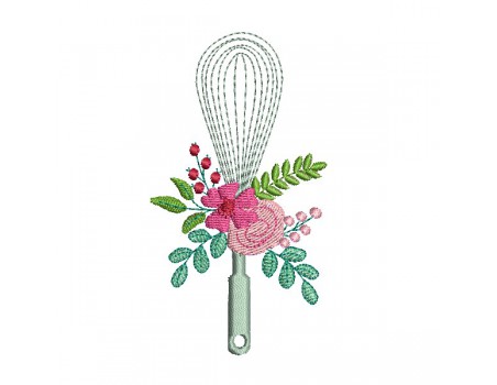 machine embroidery design shabby whisk flowers