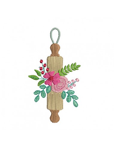 Motif de broderie machine rouleau fleuri