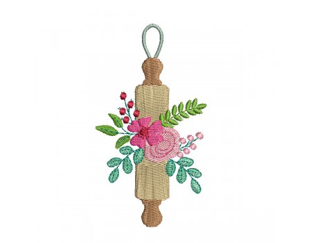 Motif de broderie machine rouleau fleuri