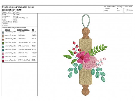 machine embroidery design shabby roll dough flowers