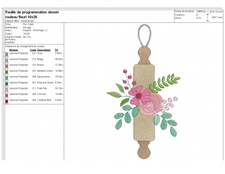 machine embroidery design shabby roll dough flowers