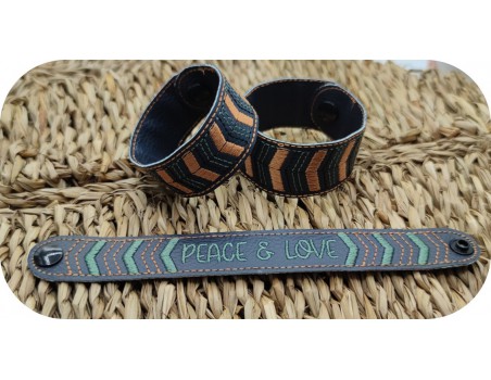 machine embroidery design peace  bangle for men ith