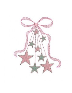 Motif de broderie branche d'étoiles