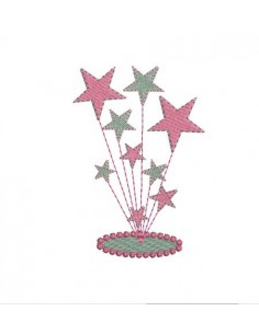 Motif de broderie branche d'étoiles