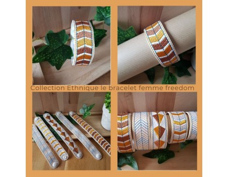 machine embroidery design freedom  bangle for women ith