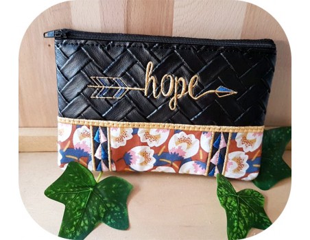 machine embroidery  design pencil case Hope ith