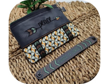 Motif de broderie machine ITH trousse Peace