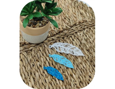 machine embroidery design FSL feather