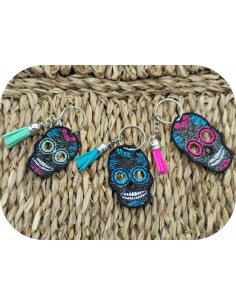 Machine  embroidery design FSL skull head