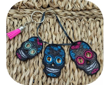 Machine  embroidery design FSL skull head