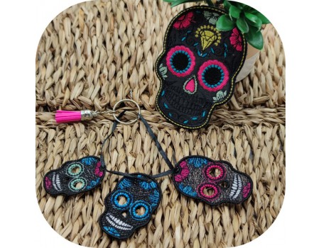 Machine  embroidery design FSL skull head