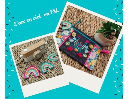 Motif de broderie machine arc en ciel FSL