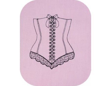 Motif de broderie redwork bustier